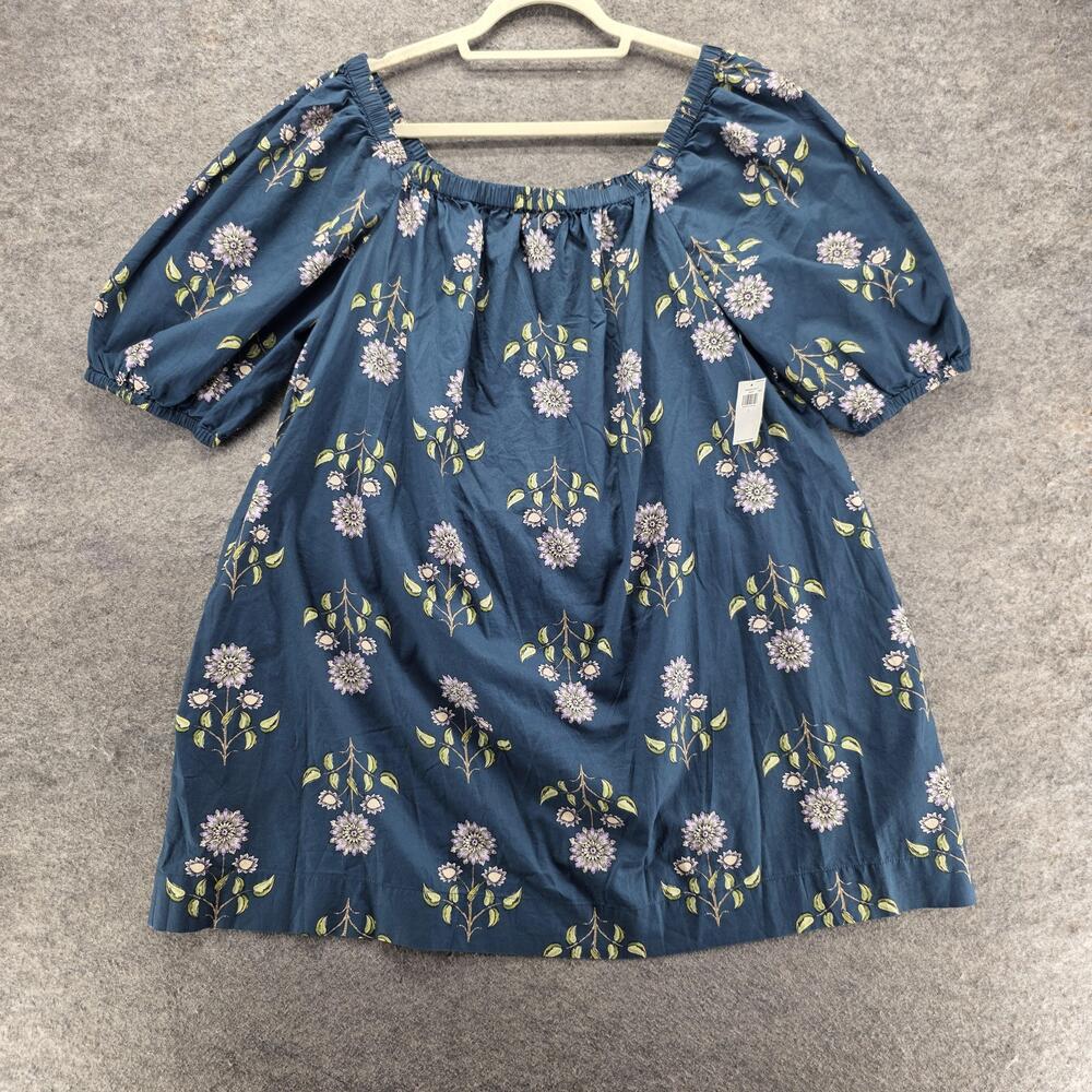 Old Navy Dress Womens L Blue Off The Shoulder Sundress Chambray Floral